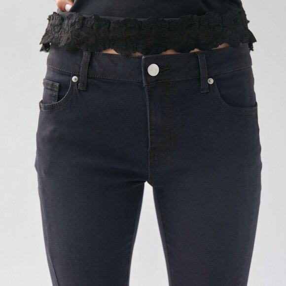 🦋 NWT 🌸 Urban Outfitters BDG Womens Extreme Flare Black Jeans Stretch Denim 24 - Picture 4 of 4